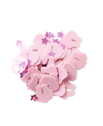 confetti babyvoetjes roze - 15 gram