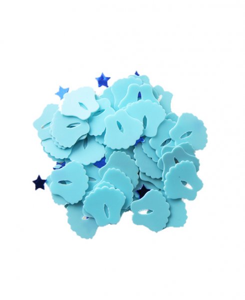 Confetti babyvoetjes blauw | Decoraties | Flessenpost maken 