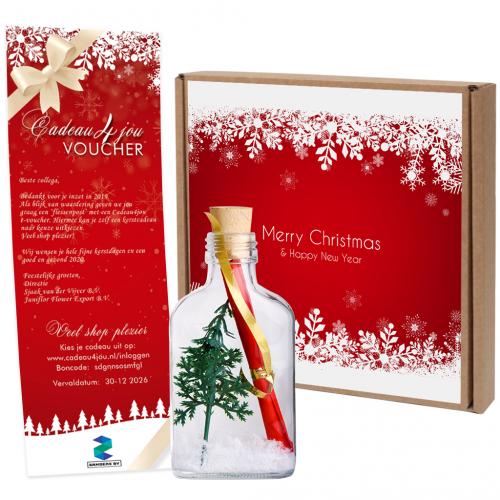 Persoonlijk kerstcadeau voor personeel en medewerkers | Message Bottle Giftbox 